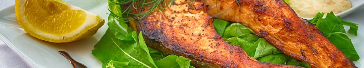 plate with salmon and vegetables